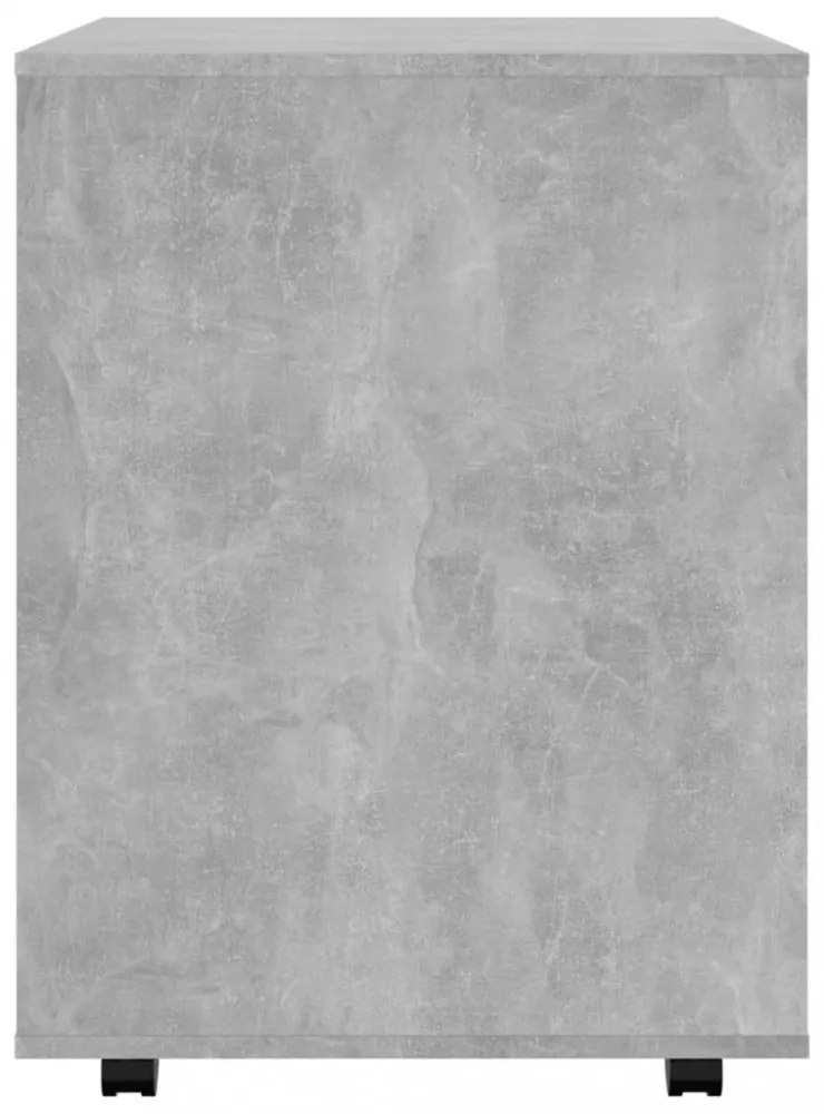 betonszürke szerelt fa kerekes szekrény 60 x 53 x 72 cm