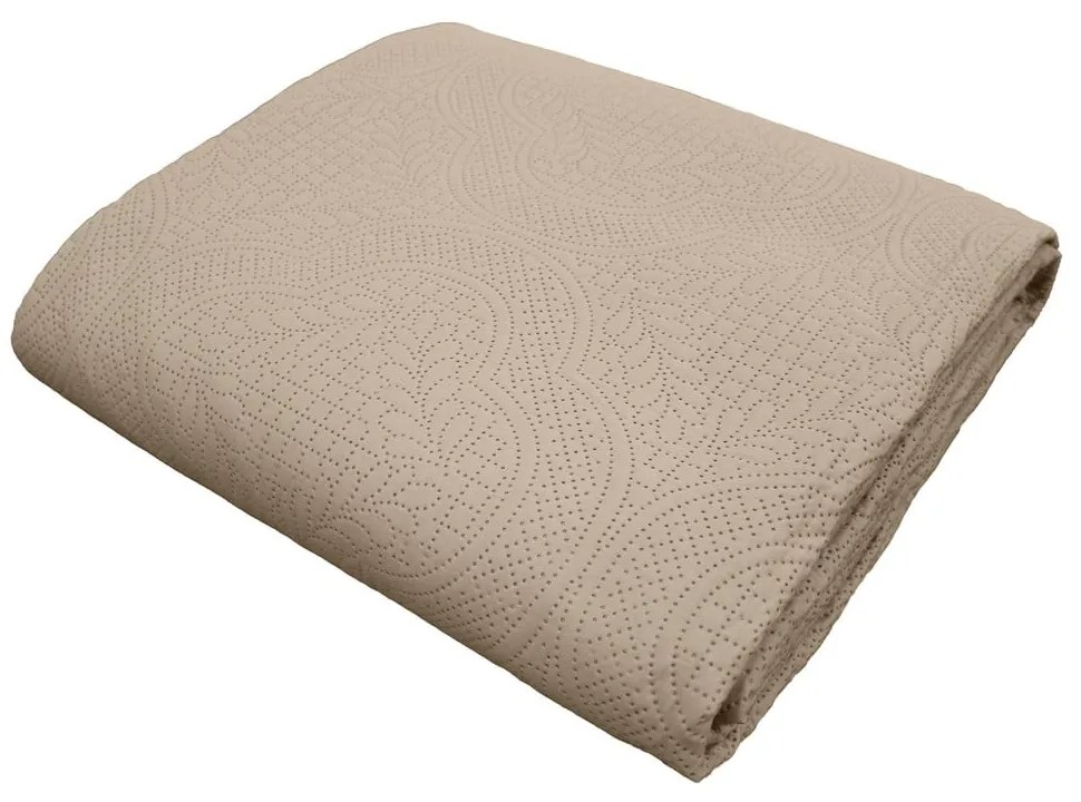 Bézs mikroszálas steppelt ágytakaró és párnahuzat szett 240x220 cm Romane – douceur d'intérieur