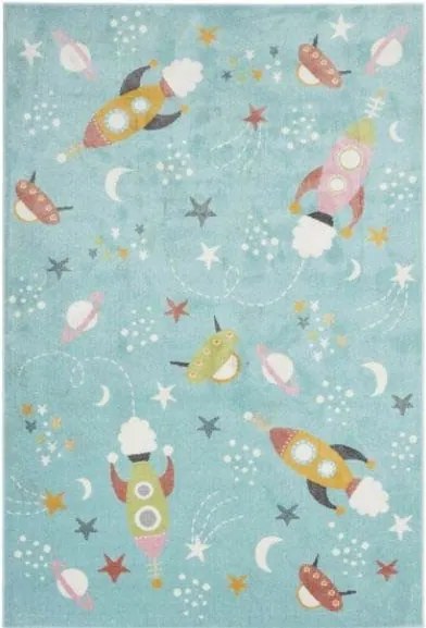 Gyerekszőnyeg Kozmosz Színes Azúrkék 160x220