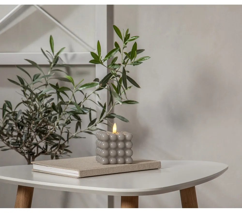 Flamme Dot szürke LED viaszgyertya, magasság 9,5 cm - Star Trading