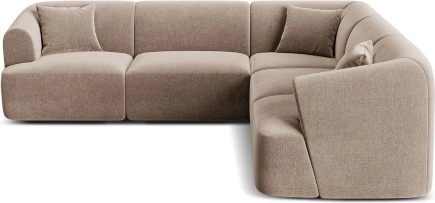 Világosbarna bársony sarokkanapé Campi – Cosmopolitan Design