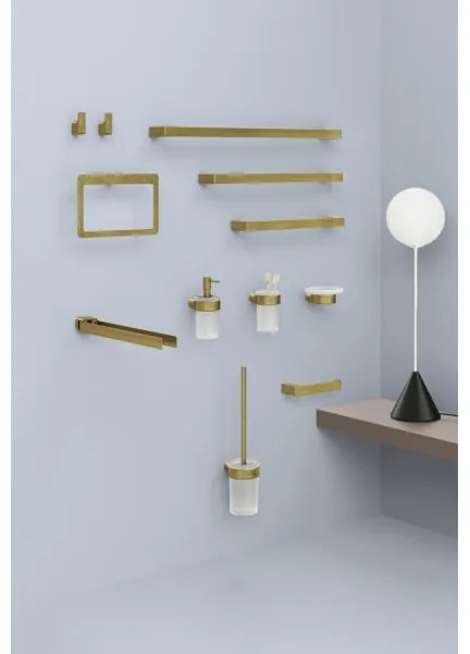 Gedy - PIRENEI falra szerelhető szappantartó, opálüveg/matt arany