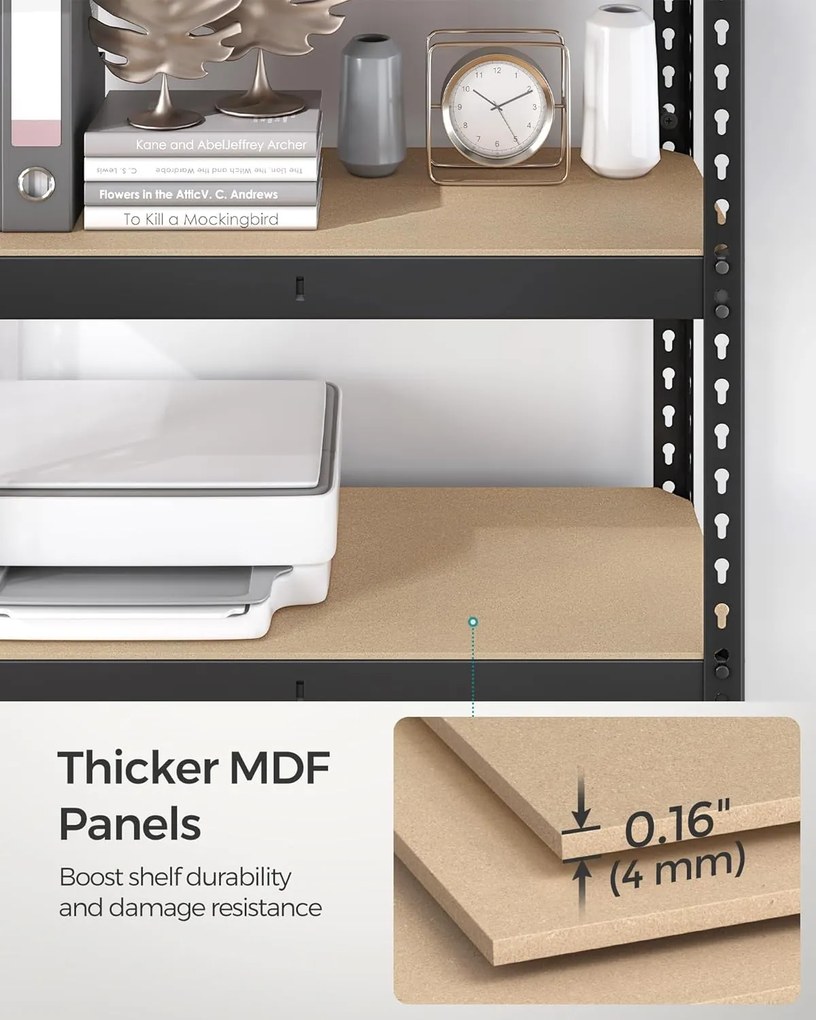 SONGMICS 5 szintes polcrendszer készlet 2 db-os,  30×75×150 cm, fekete