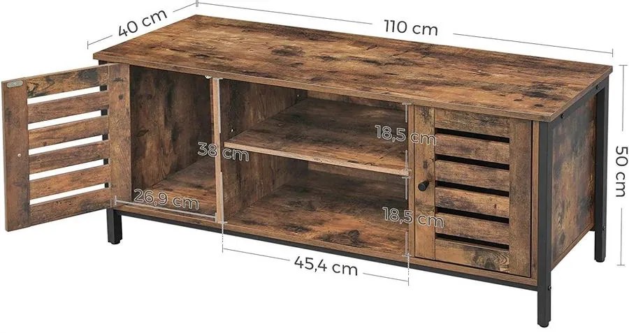 TV szekrény, TV állvány tárolóval 110 x 40 x 50 cm | VASAGLE