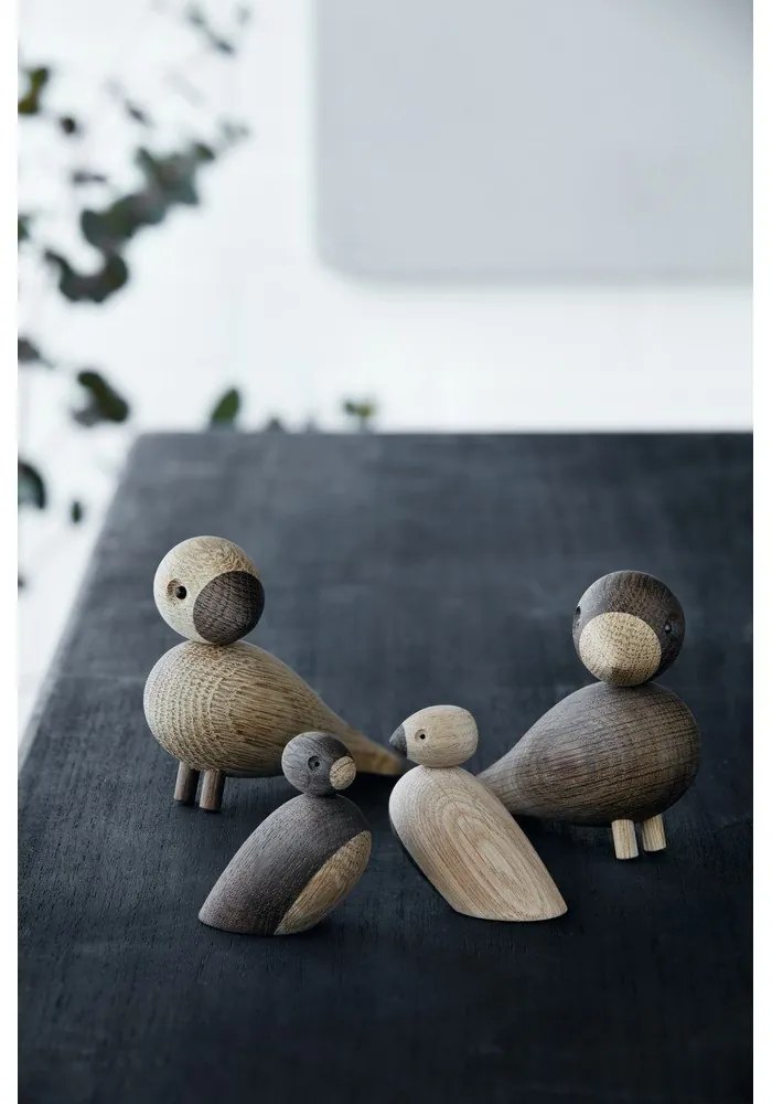 Bojesen Denmark Pair of Sparrows 2 db dekorációs figura tömör tölgyfából - Kay