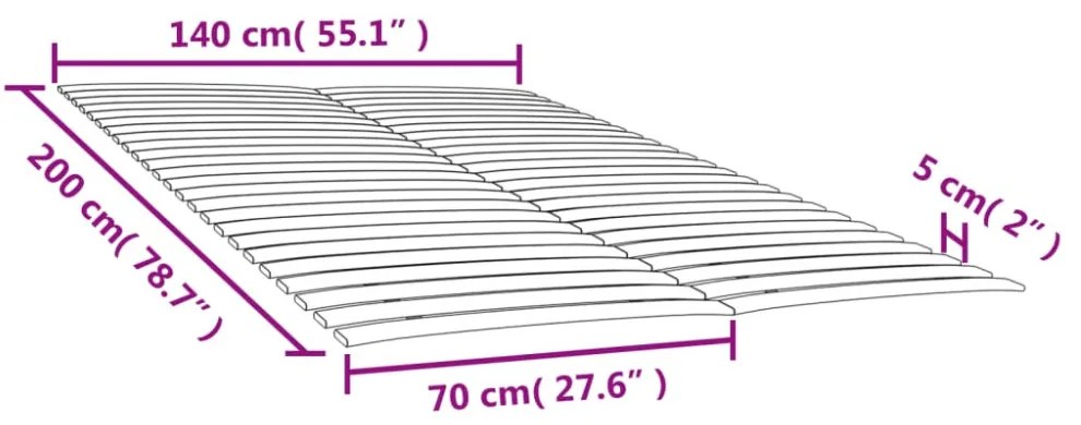 2 db 48 léces ágyrács 70x200 cm