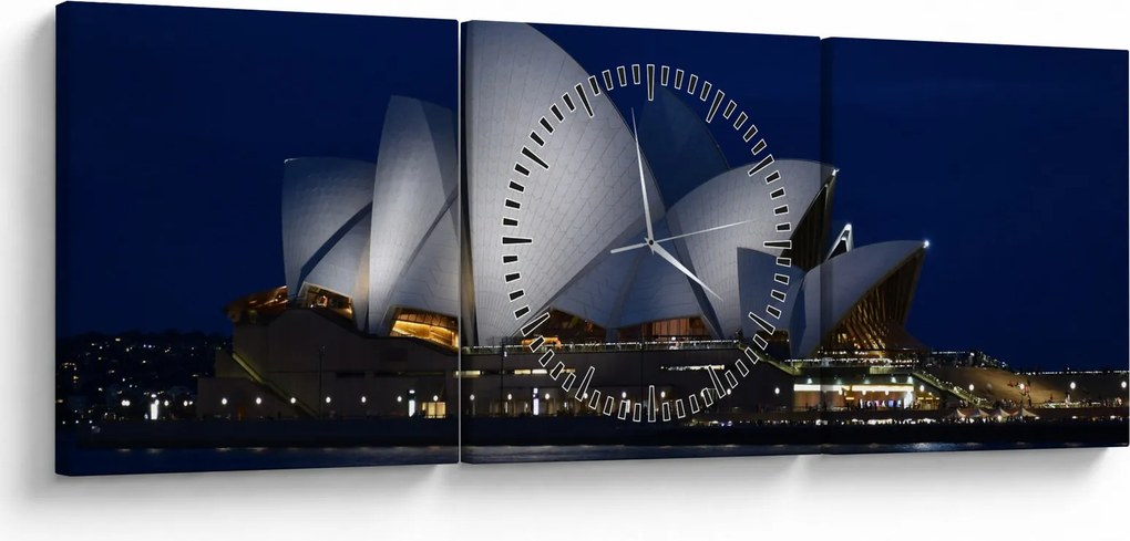 Sydney éjszakai kép (órával) (90x30 cm)