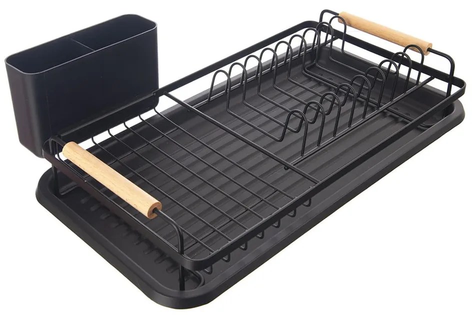 Fekete fém edényszárító 43x23,5 cm Radka – Orion