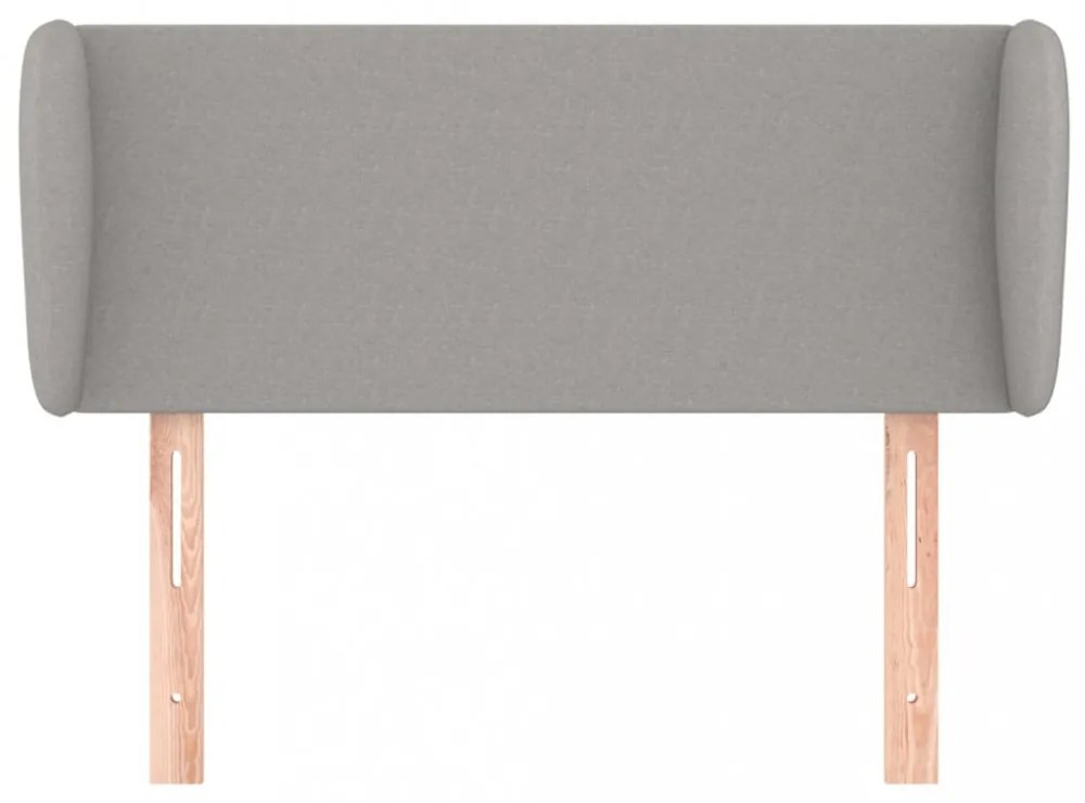 világosszürke szövet fejtámla szárnyakkal 83x23x78/88 cm