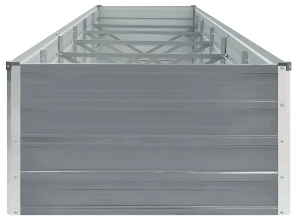 Szürke horganyzott acél kerti virágtartó 480 x 80 x 45 cm