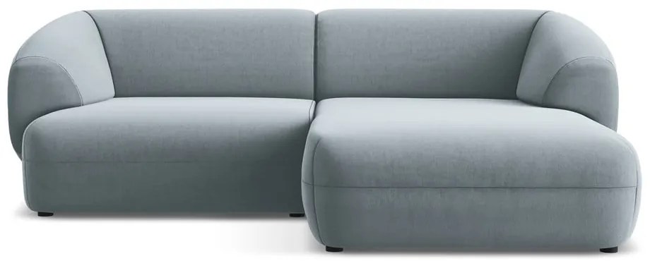 Világoskék bársony sarokkanapé (jobb oldali) Moana – Makamii