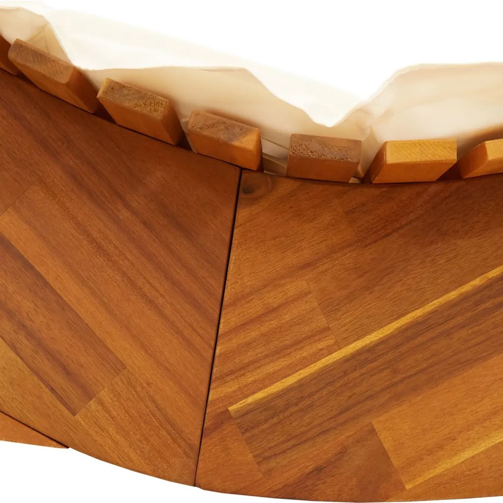 Napozó párnával 2 pcs Barna 60 x 154 x 74cm Tömör akácfa