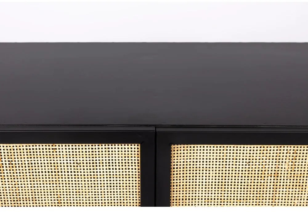 Fekete rattan magas komód 80x100 cm Guuji - White Label