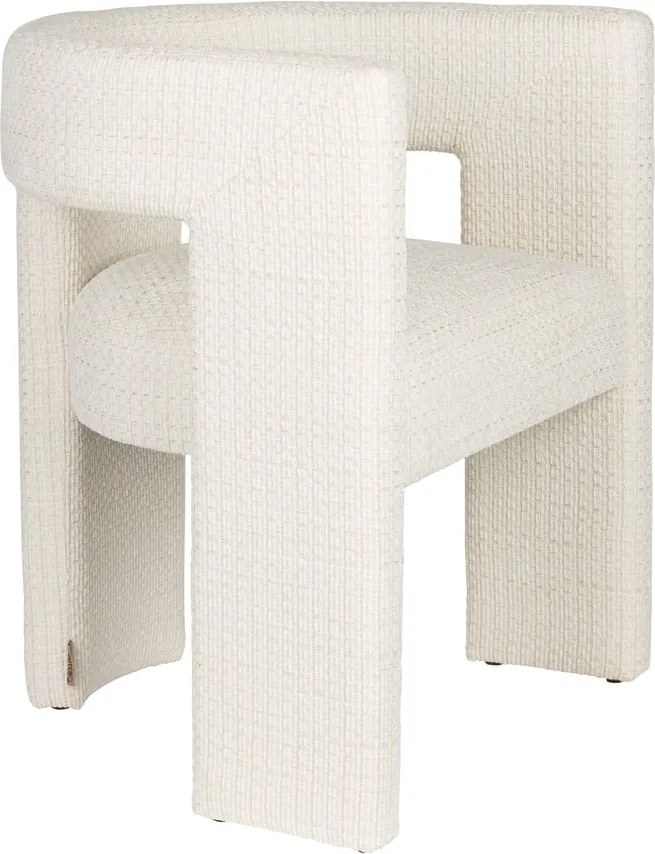 Krémszínű kárpitozott karfás étkezőfotel Medina – Dutchbone