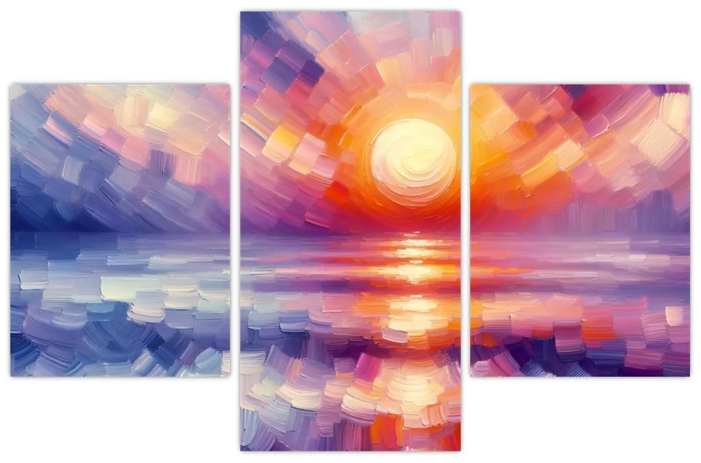 Kép - Színes művészi naplemente (90x60 cm)