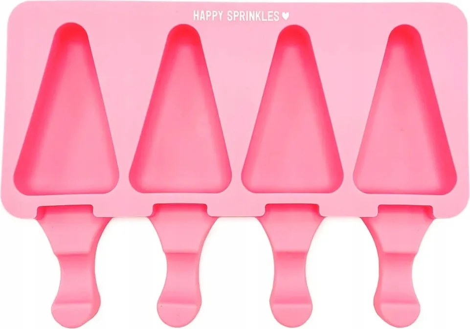 Szilikon forma HÁROMszög alakú Jégkrém készítéshez, 4 fészek, Cakesicles