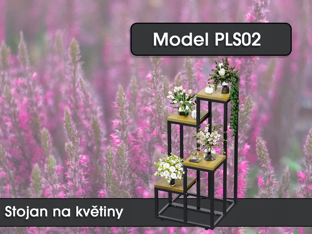 Virágtartó állvány PLS02, 71 x 30 x 30 cm