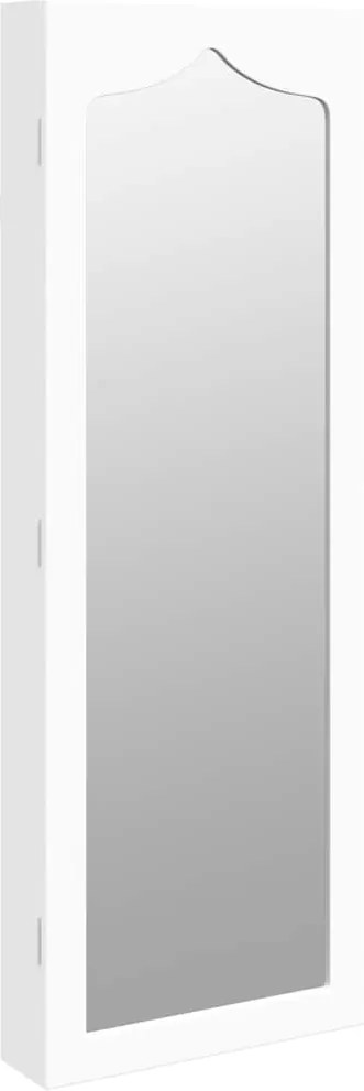vidaXL fehér falra szerelhető tükrös ékszerszekrény 37,5x10x106 cm
