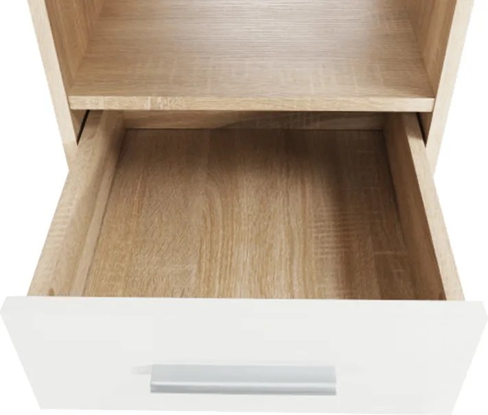 Sarok számítógépasztal, sonoma tölgyfa/fehér, MAURUS NEW MA11