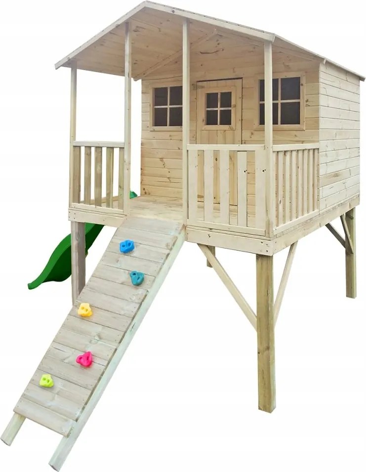 Gucio Fa Kerti Házikó gyerekeknek Csúszda Mászófal