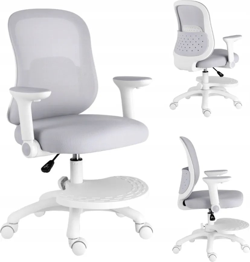 Neoseat Juni gyerek forgószék lábtartóval, szürke