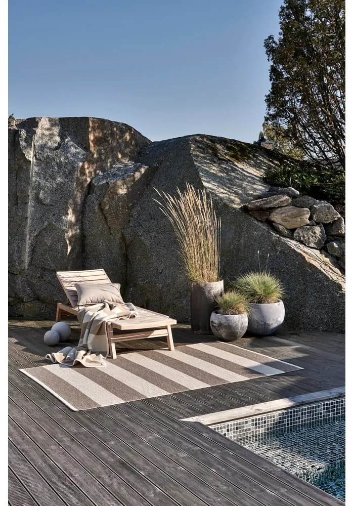 Bézs-krémszínű kültéri-beltéri futószőnyeg 70x150 cm Bob Mud Vanilla – Pappelina