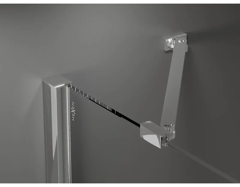 Mexen Velar Duo, tolózuhanyajtó 200 cm-re nyitható, 8 mm-es szürke üveg, króm, 871-200-000-42-01