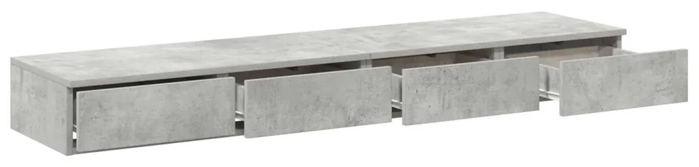 Ágy Fiókok Beton Szürke 150x36,5x16,5 cm Műszaki Fa