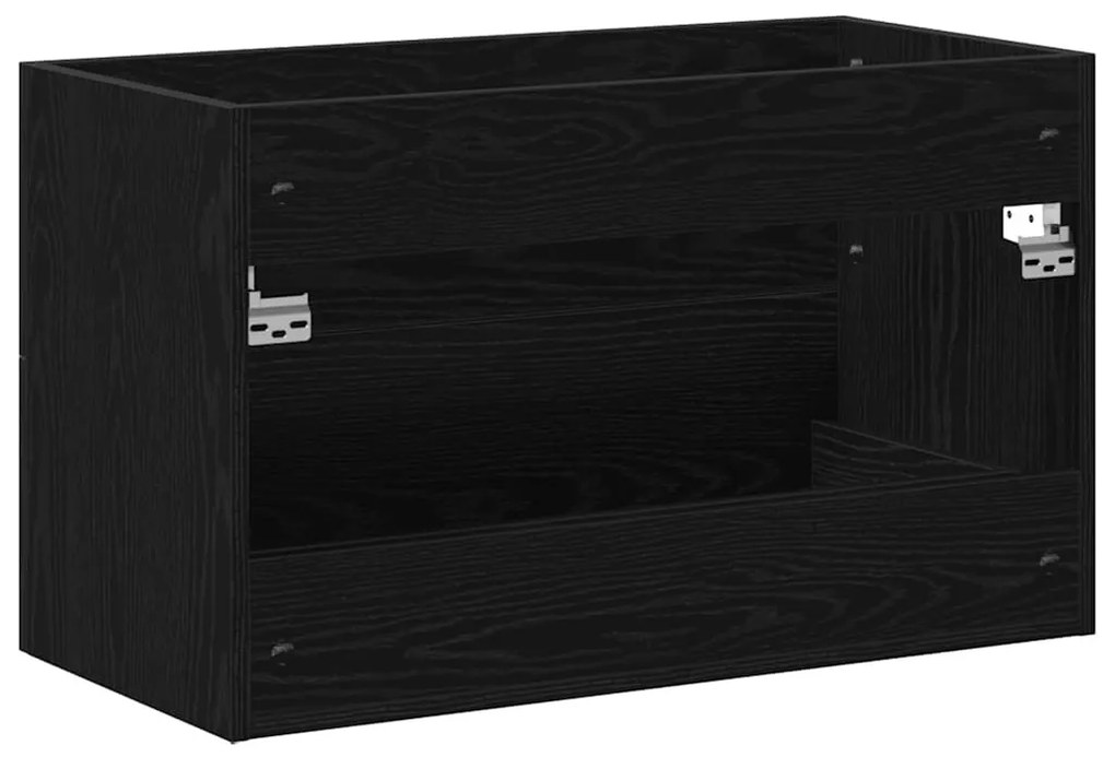 fekete tölgy színű szerelt fa mosdószekrény 80 x 38,5 x 48 cm