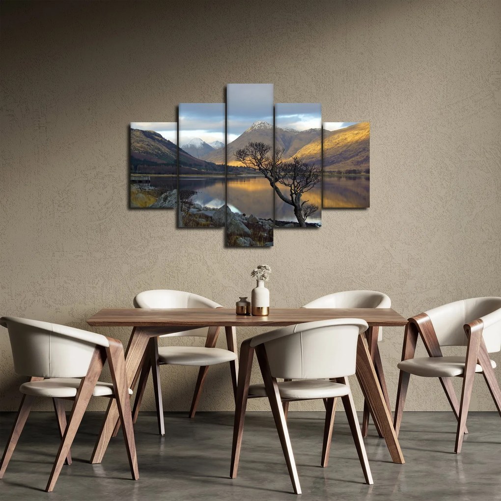 Kép - Hegyek a tónál (150x105 cm)