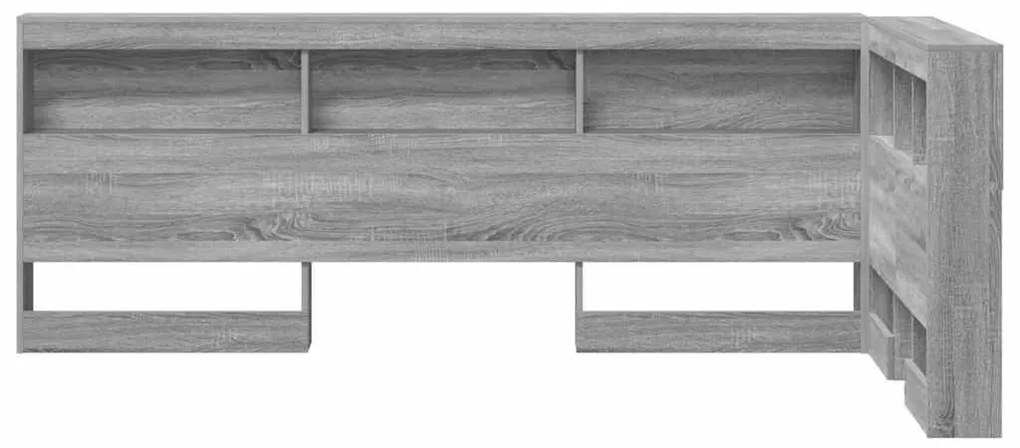 Tároló fejtámla polcokkal tárolóval Szürke Sonoma 90 cm Faanyag