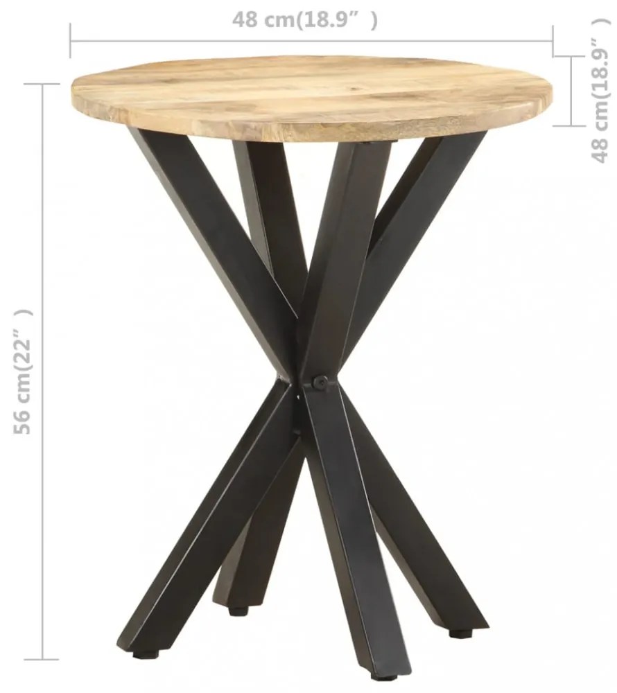 vidaXL tömör mangófa kisasztal 48 x 48 x 56 cm