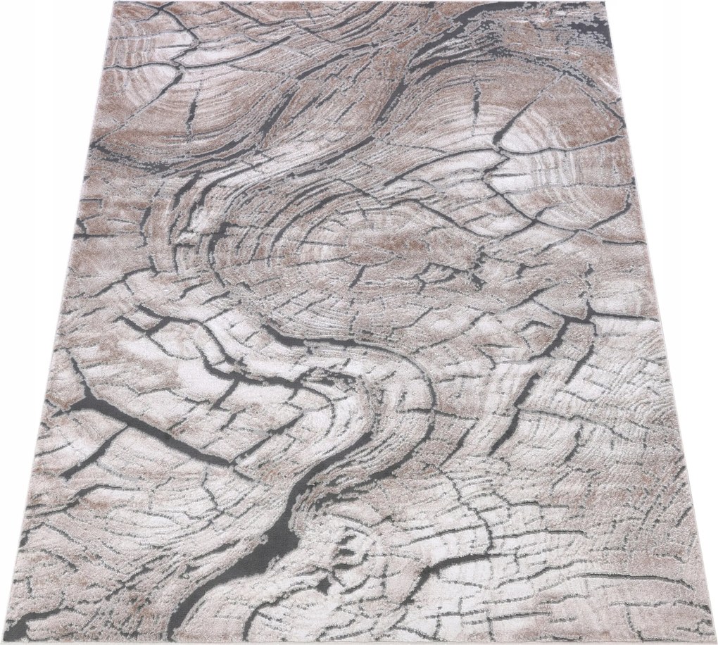 Komo Szőnyeg 120x170 Stílusos Modern fényes bézs szürke w26