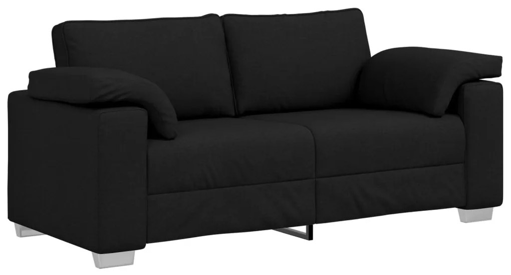 Két személyes kanapé Fekete 140 cm Textil