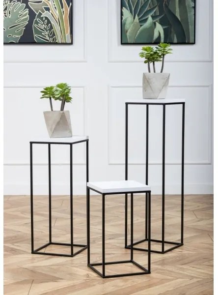 BASICLOFT virágtartó állvány 80x24 cm fekete/fehér