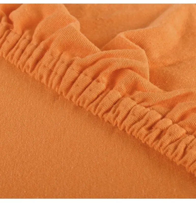 EMI barackszínű 100% pamutjersey gumis lepedő, 90x200-as lap