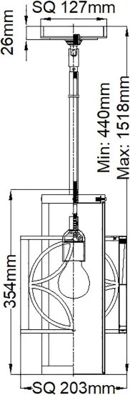 Feiss FE-REMY-P-C - REMY rúddal szerelt csillár 1xE27/60W/230V fekete/arany