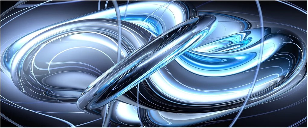 Kék absztrakció képe (120x50 cm)