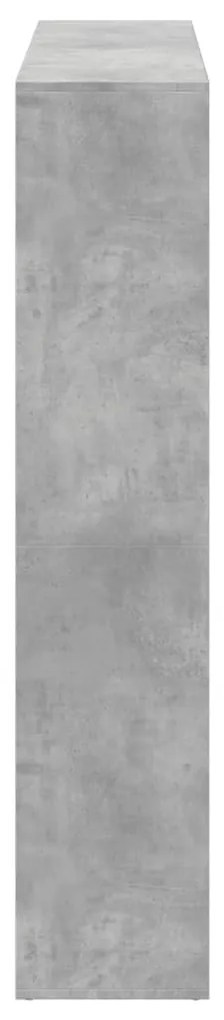 betonszürke szerelt fa könyvszekrény 137,5 x 29 x 137,5 cm
