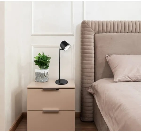 Globo 58454B - MEEYA LED érintős asztali lámpa, 6W, 3,7V, fekete