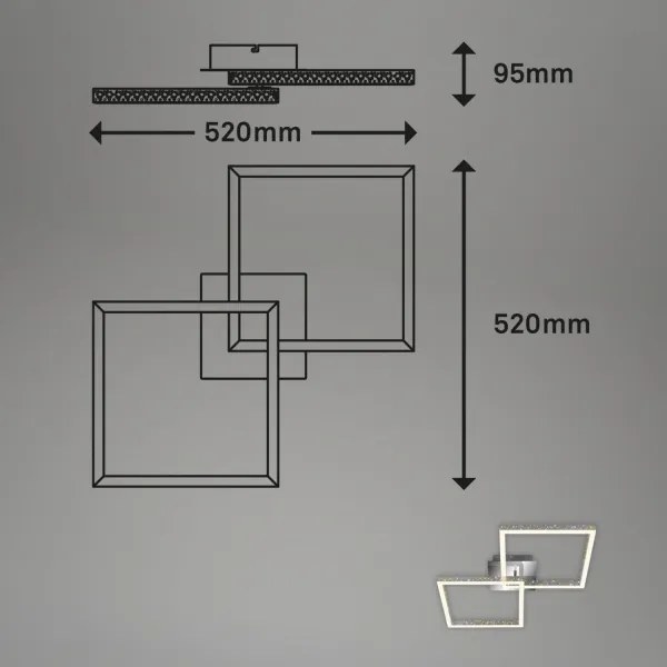 Briloner 3751-019 - LED Dimmelhető mennyezeti lámpa FRAME LED/20W/230V króm