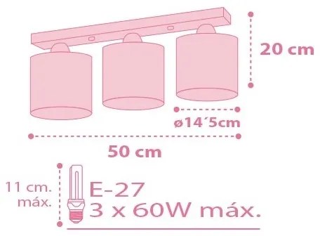 Dalber 62003S - Gyerek mennyezeti lámpa COLORS 3xE27/60W/230V