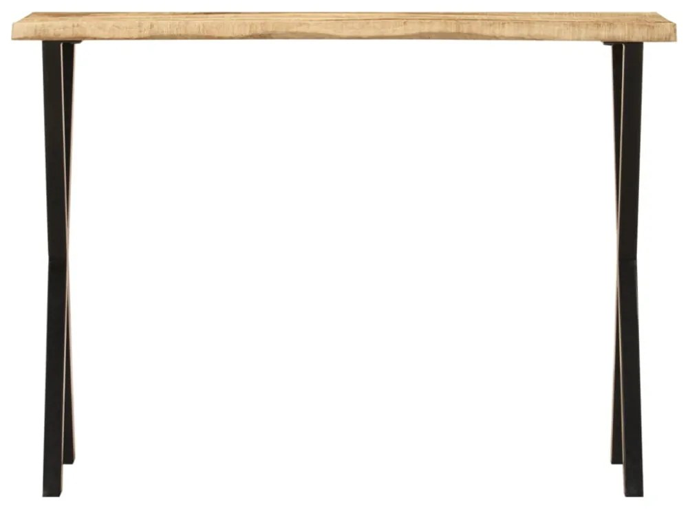 tömör mangófa konzolasztal természetes éllel 105 x 33 x 76 cm