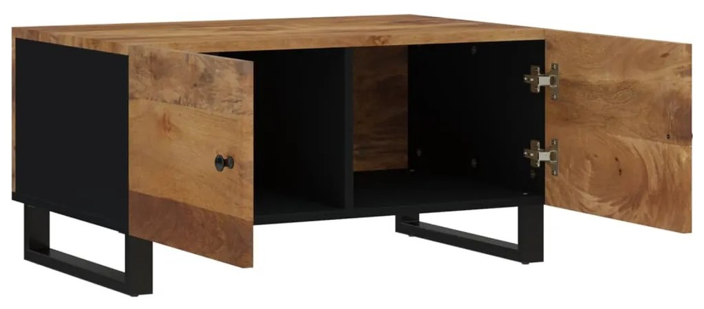 Tömör mangófa és szerelt fa dohányzóasztal 80 x 50 x 40 cm