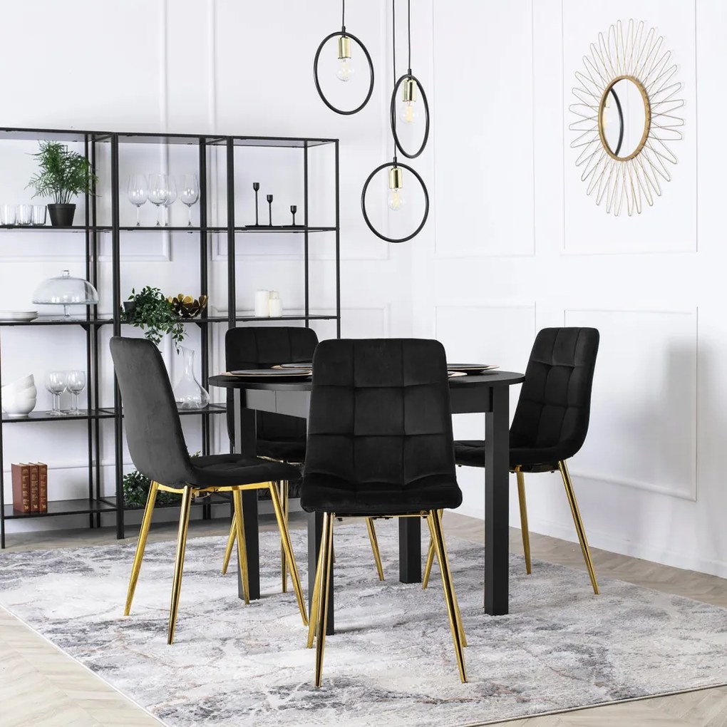 Fekete Bársony Étkezőszék. YORK