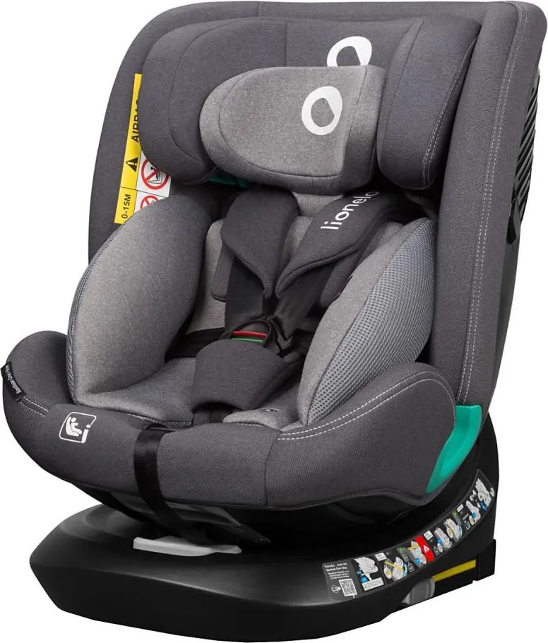 Lionelo - BASTIAAN ONE i-Size 40-150 cm forgatható autósülés alappal, kőszürke