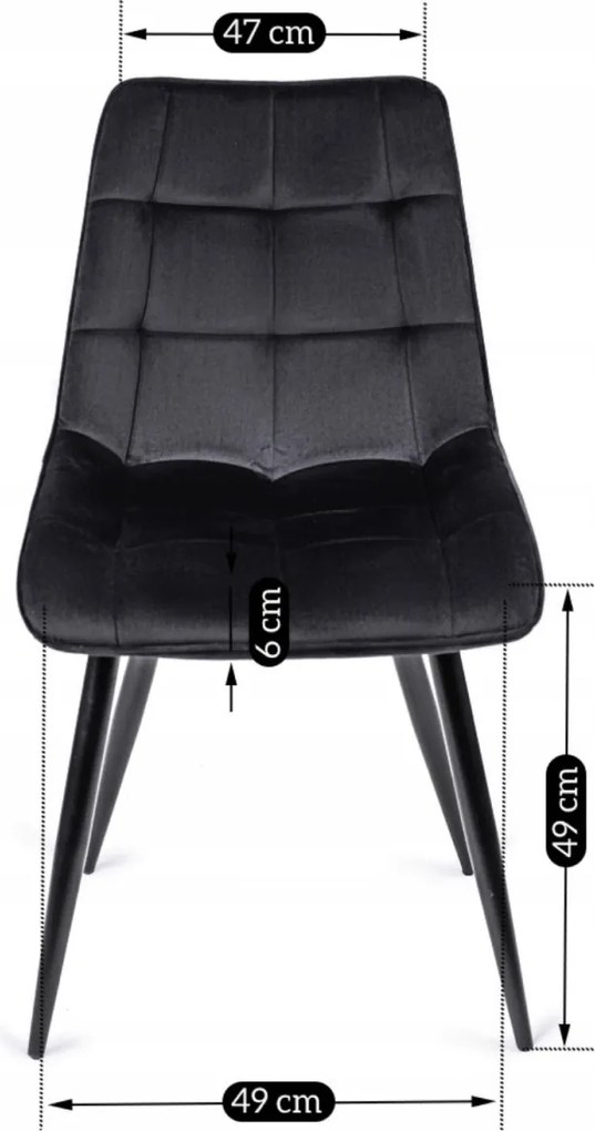Krzesło RIO Czarne Welurowe
