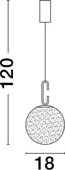 NOVA LUCE 9695224 HOOK Egyágú Függesztett Lámpa Üveg LED IP20