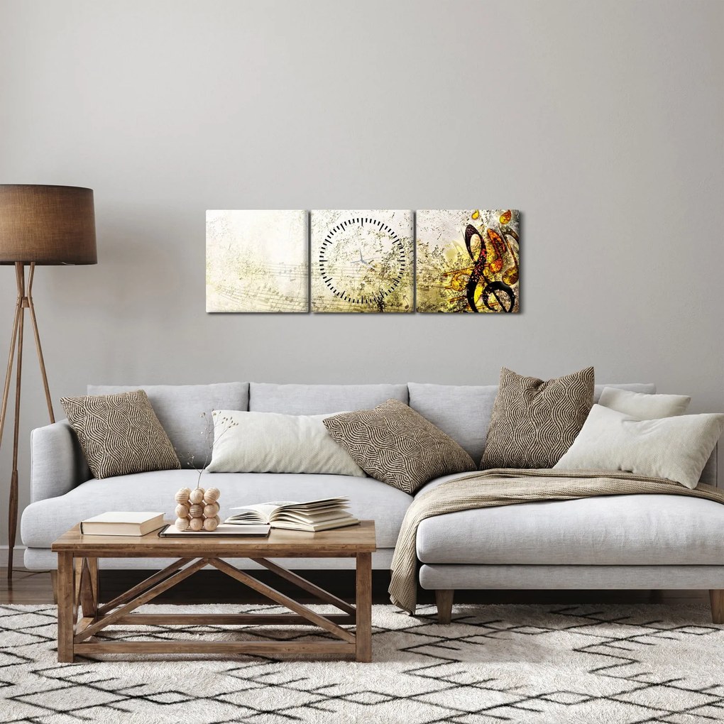 Kép - a zene ereje (órával) (90x30 cm)
