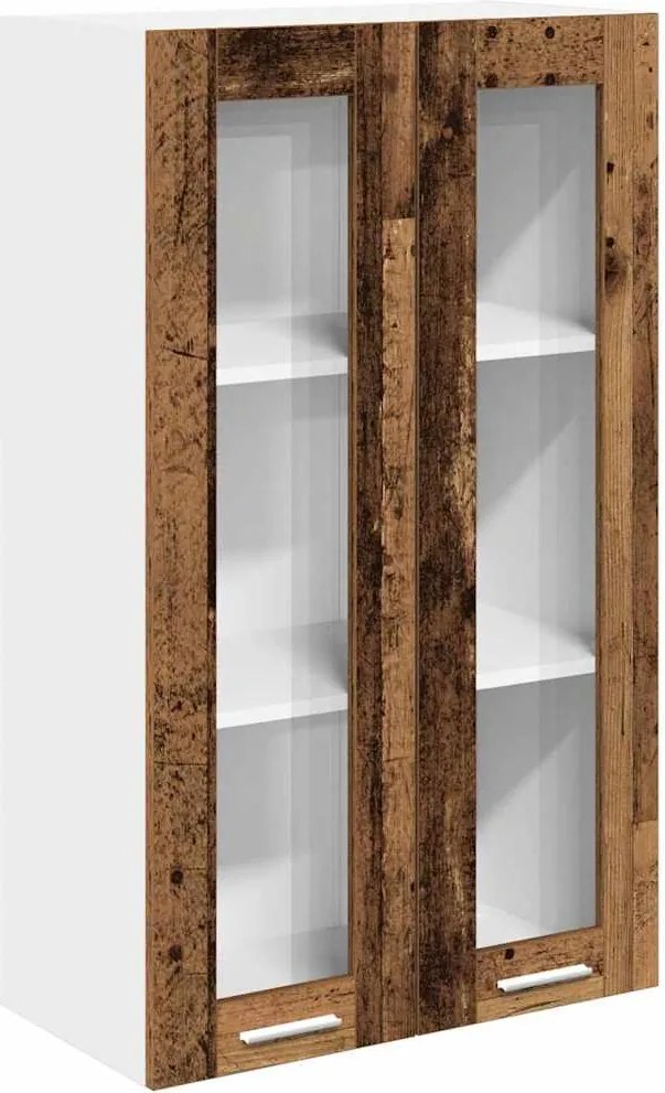 vidaXL Függő szekrény tárolóval Öreg fa 60 x 31 x 100 cm Faanyag